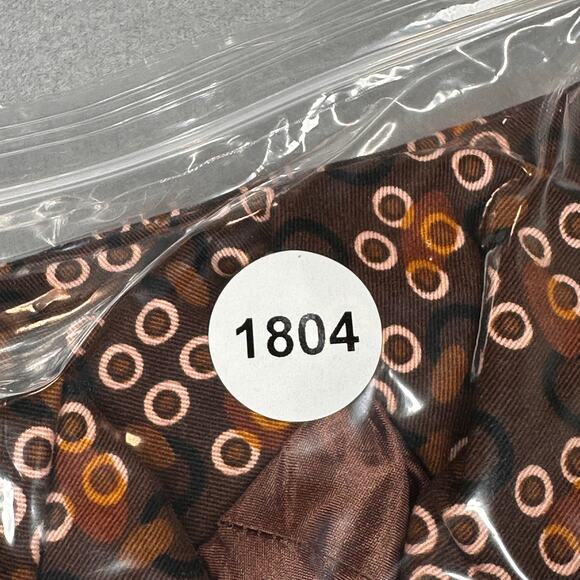 Lapis Blazer Women Large Brown Circle Print Cropped Suit Office Corporate Jacket - Picture 11 of 11